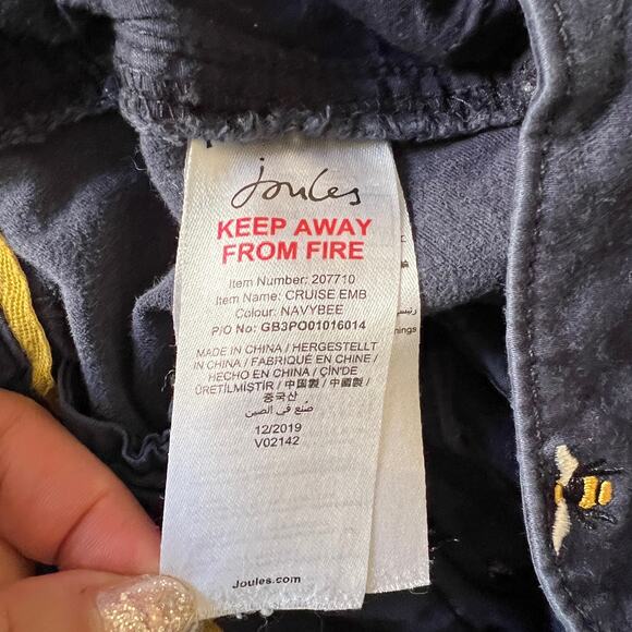 Joules Navy Shorts with Bumble Bee Pattern Size 12 - Picture 4 of 5